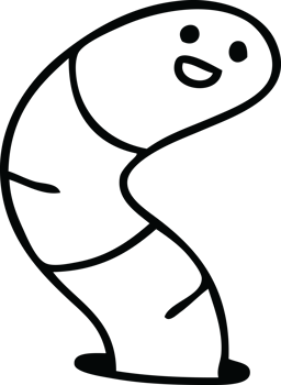 line drawing quirky cartoon worm png