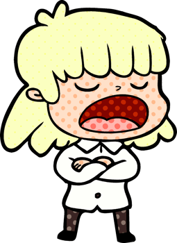 cartoon woman talking loudly png