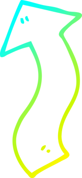 cold gradient line drawing of a cartoon directing arrow png