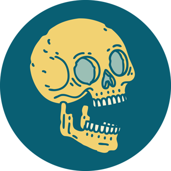 iconic tattoo style image of a skull png
