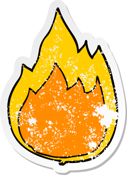 distressed sticker of a cartoon fire png