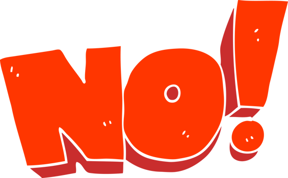 flat color illustration of NO shout png