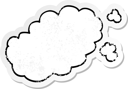 distressed sticker of a cartoon puff of smoke png
