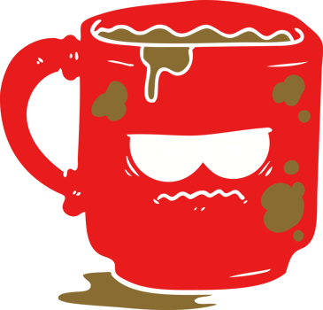 flat color style cartoon dirty office mug png
