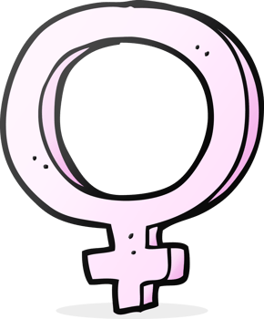 hand drawn cartoon female symbol png