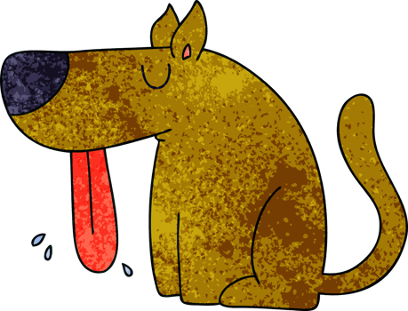 hand drawn quirky cartoon dog png