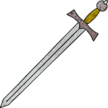 hand drawn quirky cartoon sword png