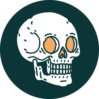 iconic tattoo style image of a skull png