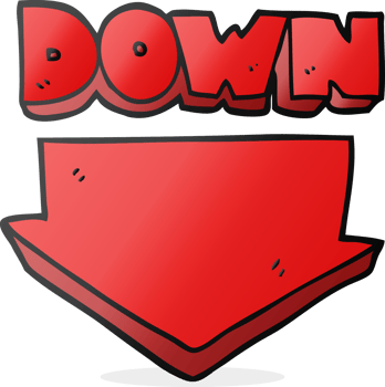 hand drawn cartoon down arrow symbol png