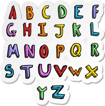 sticker of a cartoon alphabet png