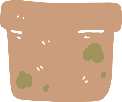 flat color style cartoon plant pot png