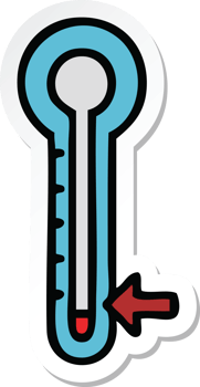 sticker of a cute cartoon glass thermometer png
