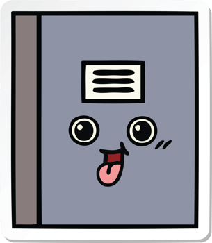 sticker of a cute cartoon notebook png
