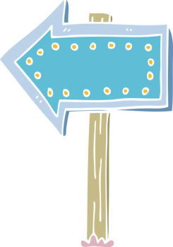 cartoon doodle light up arrow png