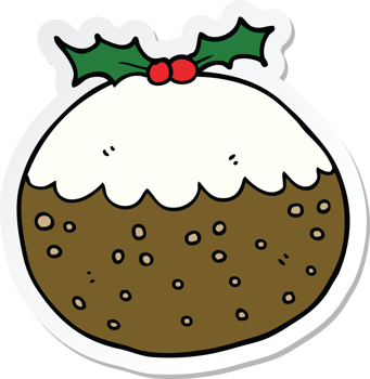sticker of a cartoon christmas pudding png