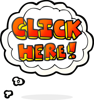 hand drawn thought bubble cartoon click here word symbol png