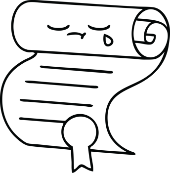 line drawing cartoon of a contract png