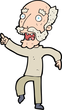 cartoon frightened old man png