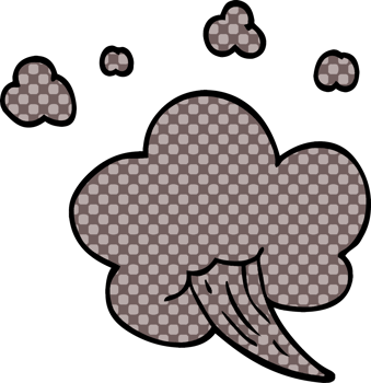 cartoon doodle whooshing cloud png