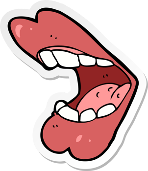 sticker of a cartoon mouth png