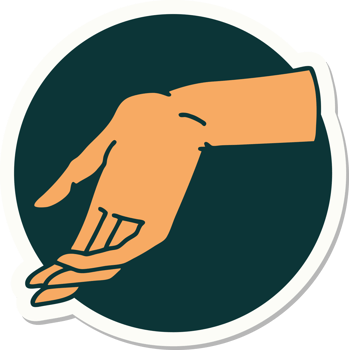 sticker of tattoo in traditional style of a hand png
