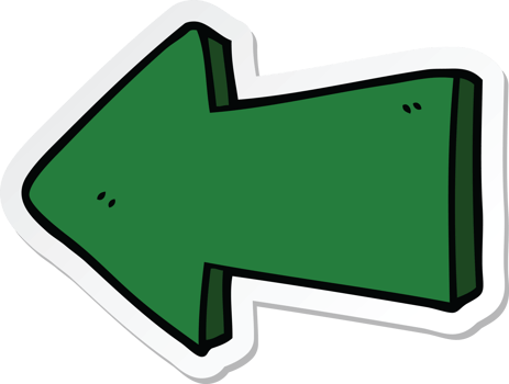 sticker of a cartoon pointing arrow png