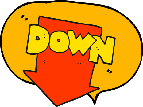 hand drawn speech bubble cartoon down arrow symbol png
