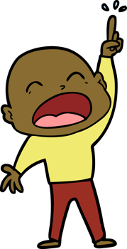 cartoon shouting bald man png