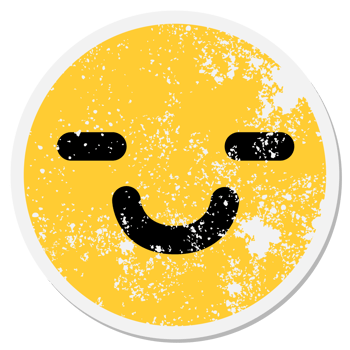 simple happy face circular sticker png