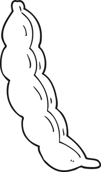 hand drawn black and white cartoon peas in pod png