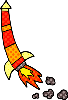 cartoon doodle space rocket png