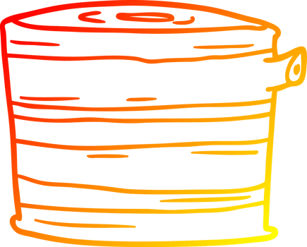 warm gradient line drawing of a cartoon tree stump png