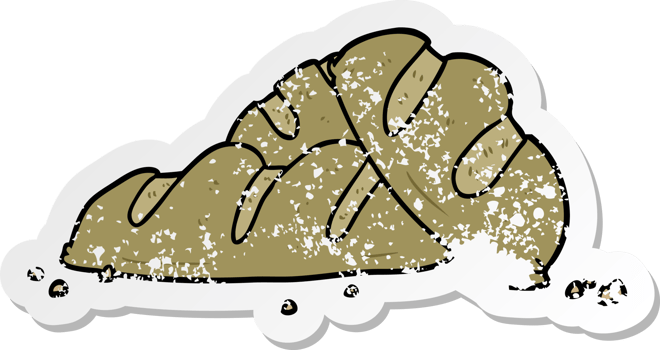 distressed sticker of a cartoon loaves of bread png