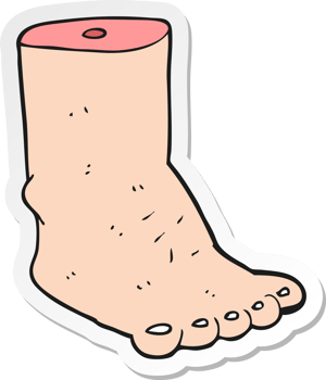 sticker of a cartoon foot png