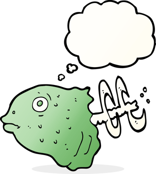 cartoon fish head with thought bubble png