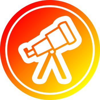 astronomy telescope circular icon with warm gradient finish png