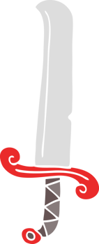 cartoon doodle long sword png