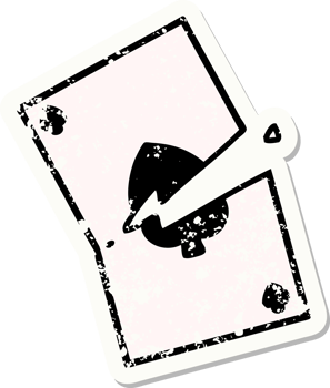 distressed sticker tattoo in traditional style of a torn card png