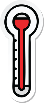 sticker of a cute cartoon glass thermometer png