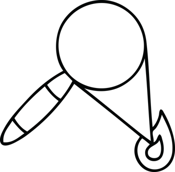 line drawing cartoon of a magnifying glass png