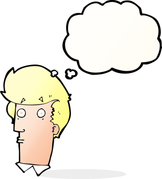 cartoon surprised expression with thought bubble png