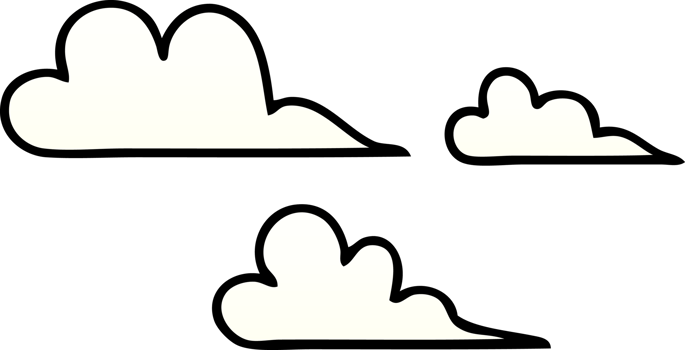 gradient shaded cartoon of a cloud png