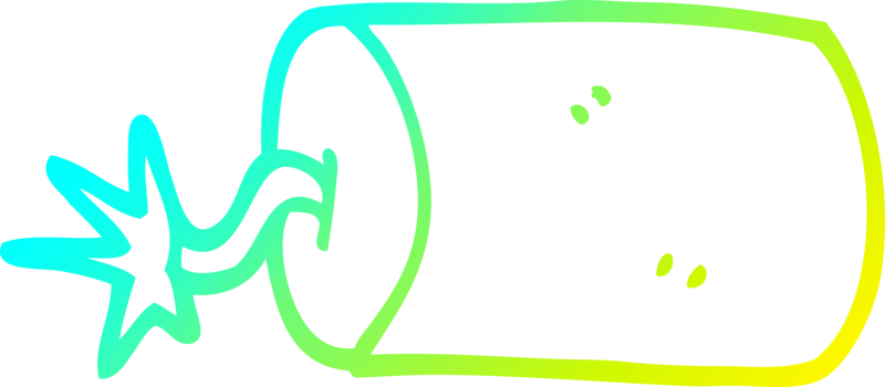 cold gradient line drawing of a cartoon dynamite png