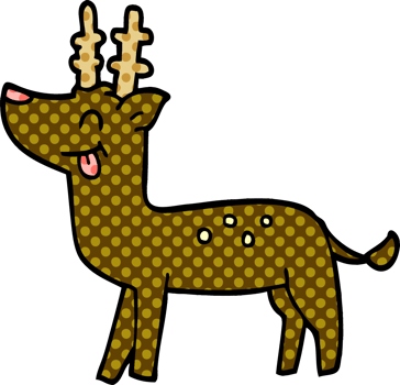 cartoon doodle happy deer png