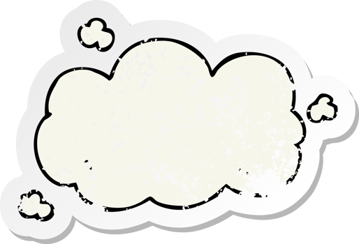distressed sticker of a cartoon cloud png