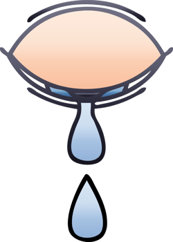 gradient shaded cartoon of a crying eye png