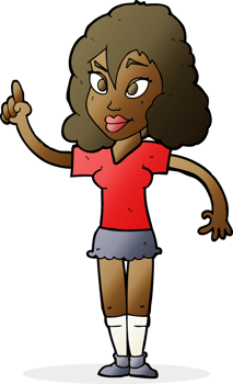 cartoon pretty woman with idea png