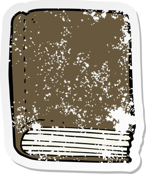 retro distressed sticker of a cartoon book drawing png