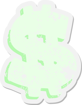 mean looking dollar symbol grunge sticker png