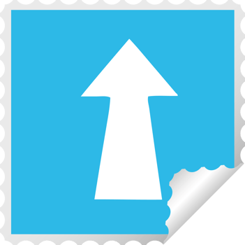 square peeling sticker quirky cartoon arrow png